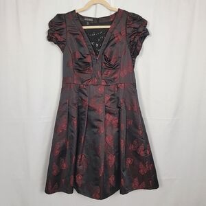 Red & Black Dress With Bows #2659